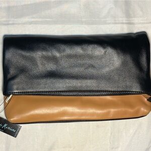 Guess by Marciano Black and Brown Fold-Over Clutch